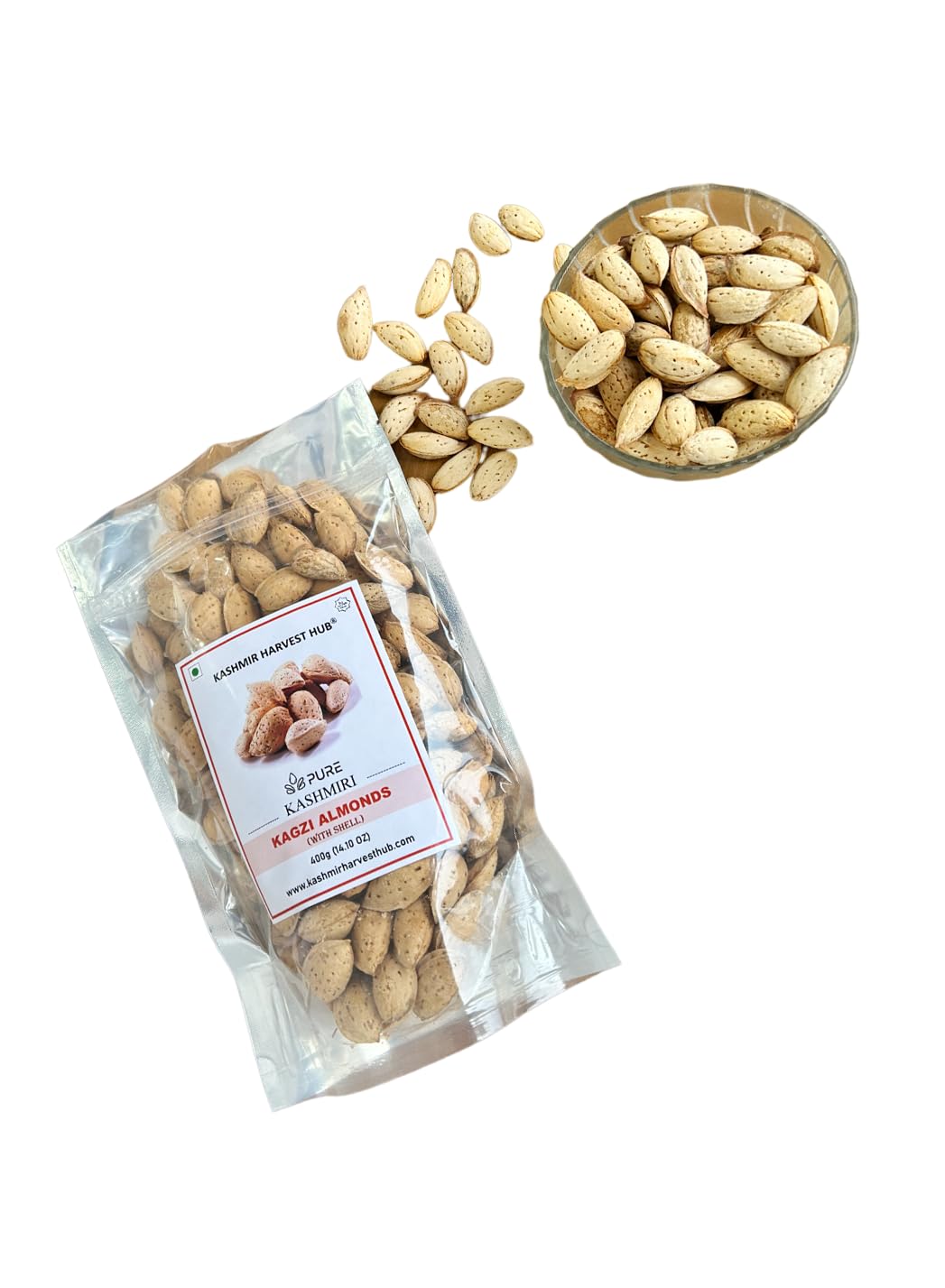 KASHMIR HARVEST HUB Kashmiri Kagzi Mamra Raw Almonds With Paper Shell|100% Natural & Pure|Premium Badam In Shell|Authentic|High In Fibre|Boost Immunity|Organic- 2Kg (B0CT58N1G5) Amazon Price History, Amazon Price Tracker