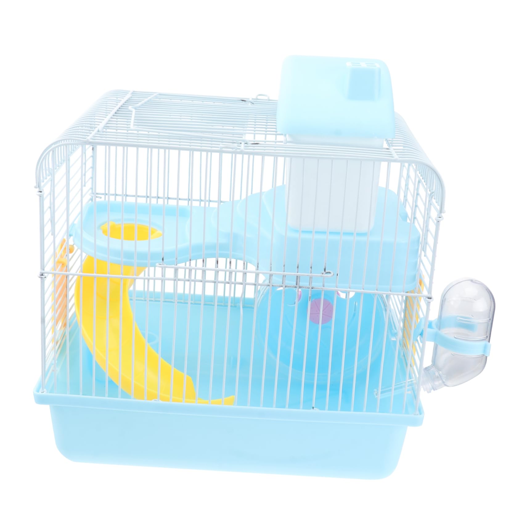 POPETPOP Cage pour Hamster et Chinchilla Maison pour Animaux de Compagnie à Double Couche avec Toboggan Roue Exercice et Abreuvoir Étanche