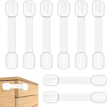 Septeamay Lot de 8 Sangles de Sécurité Flexibles et Ajustables