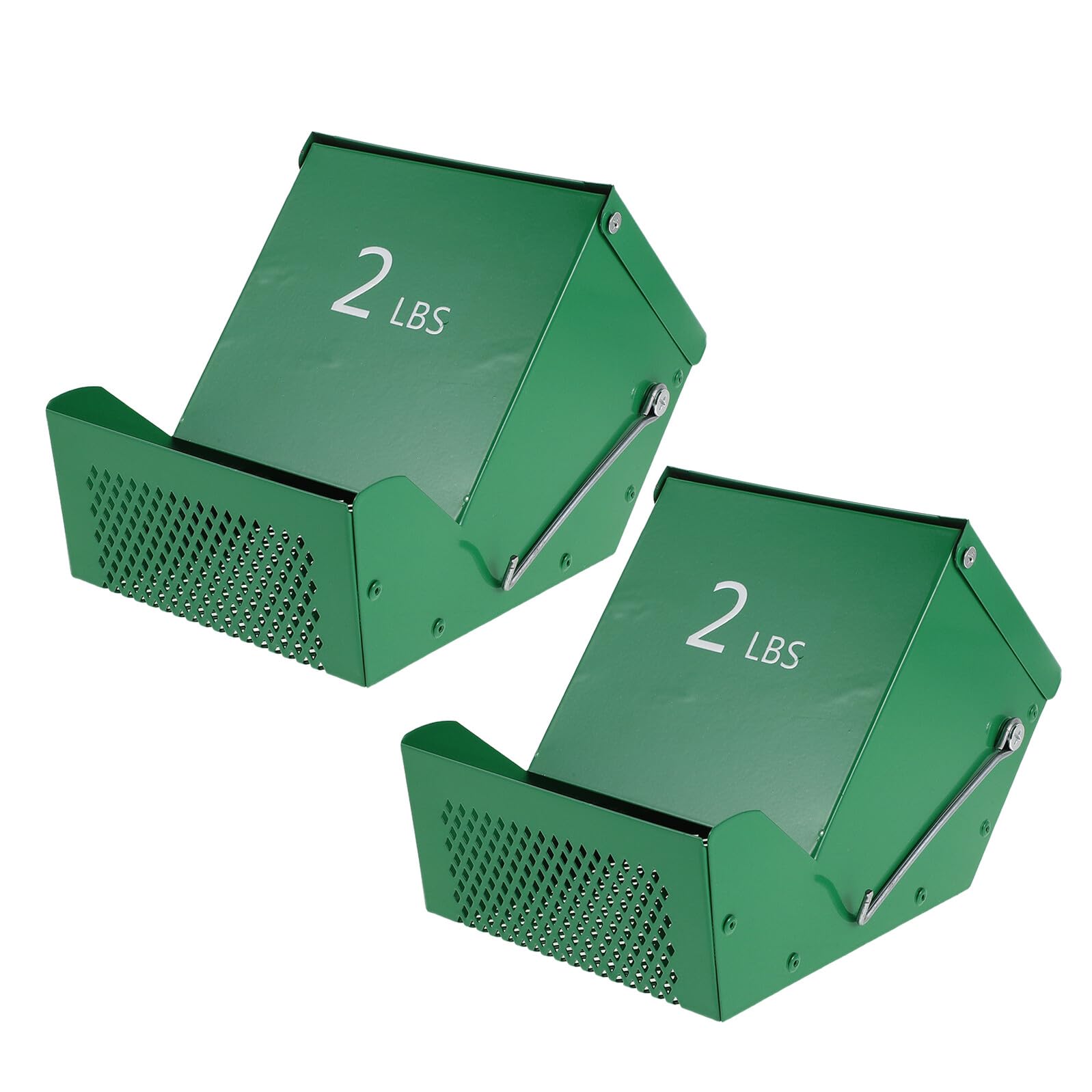 Set da 2 Mangiatoie per Piccoli Animali con Coperchio in Acciaio Zincato Contenitore Ermetico per Cibo di Conigli e Porcellini D’India Distributore di Porzioni Controllate per
