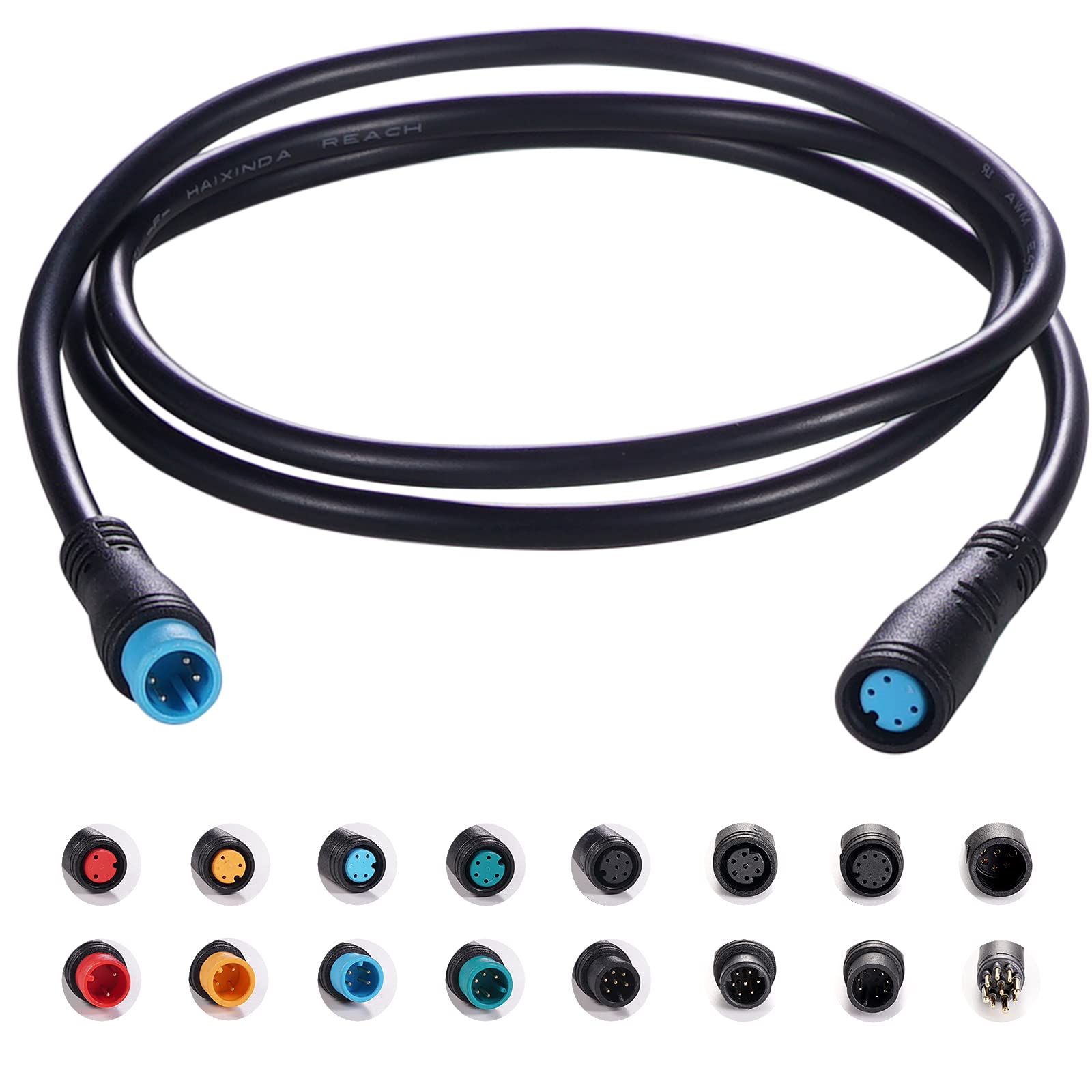 baluoqi Extension Cable 4Pin Waterproof Plug Female to Male Works for Electric Bicycle Light/Throttle/Ebrake/Display Ebike Parts Extend Wire(4pin