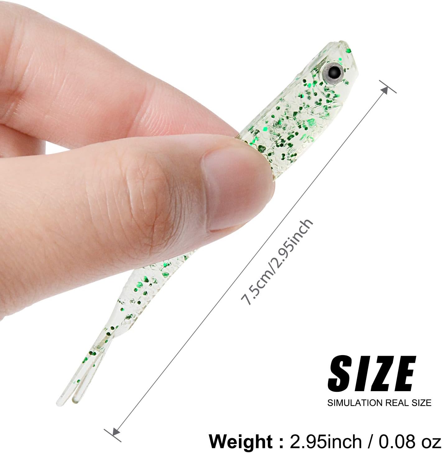 Soft Fishing Lures for Bass,SundayPro 100PCS Soft Plastic Swimbaits Split Tail Lures Jerk Minnow Shallow Deep Diving Floating Fishing Baits with Box for Freshwater/Saltwater ( Split Tails-100PCS) : Sports & Outdoors