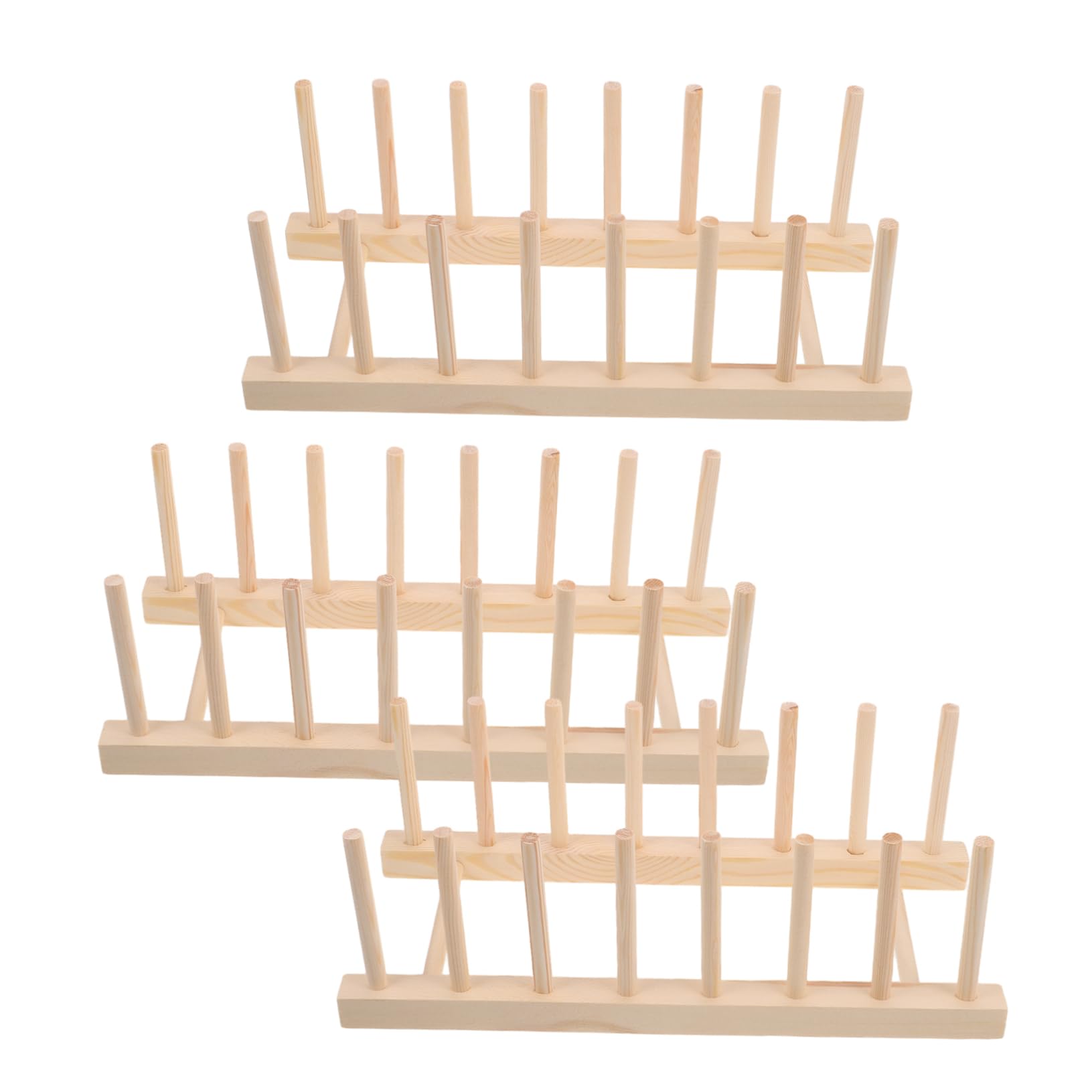 Range Couvercle Bois 3pcs Support D'assiette Design Unique D'égouttoirs à Vaisselle en Bois pour Rangement et Organisation Cuisine Pratique et Esthétique
