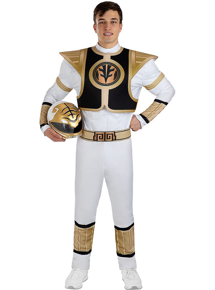 Funidelia Power Ranger Kostüm weiß für Herren, Offizielle Lizenz, Größe L Film und Serien, Superhelden - Verkleidung für Erwachsene für Partys, Karneval und Halloween