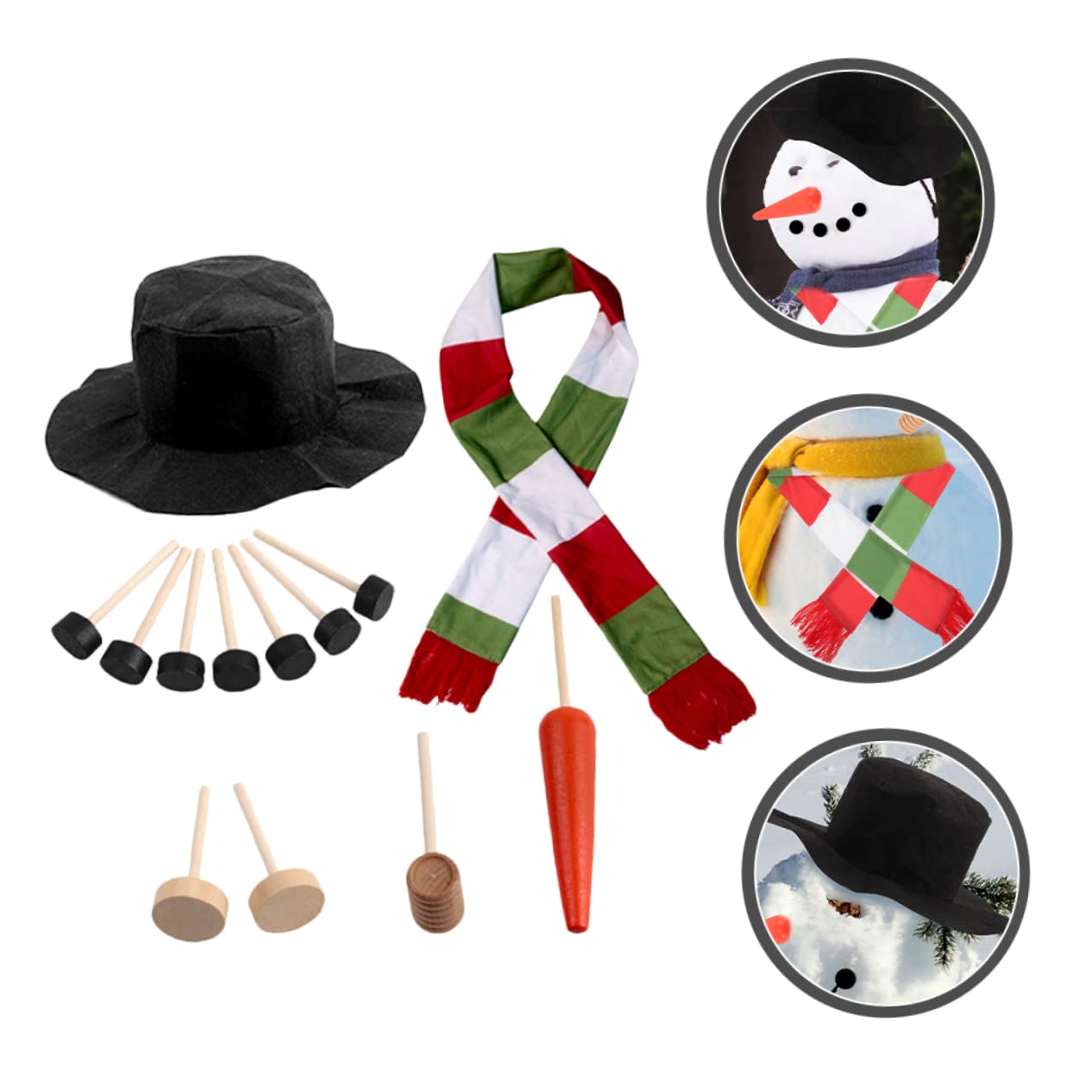 IMIKEYA 4 Sätze Schneemann Verkleiden Weihnachtsmann-Puppen Karotten-schneemann-Nase Schneemann Bausatz Selber Machen Schneemann-dekorationsset Schneemann-nasen-ergebnisse Winter Stoff