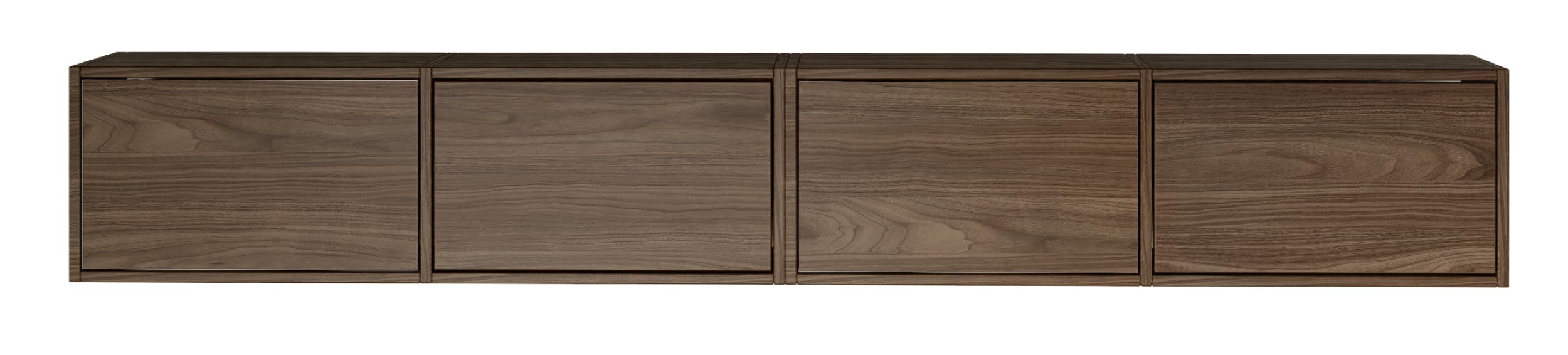 Selsey Mobile Porta TV Sospeso Noce Wisconsin Stile Minimalista e Funzionale 200 cm / 2 Moduli da 100 cm Quattro Ante a Ribalta Pannelli di Truciolato Laminato 16 mm Sistema Push-to-Open Elegante