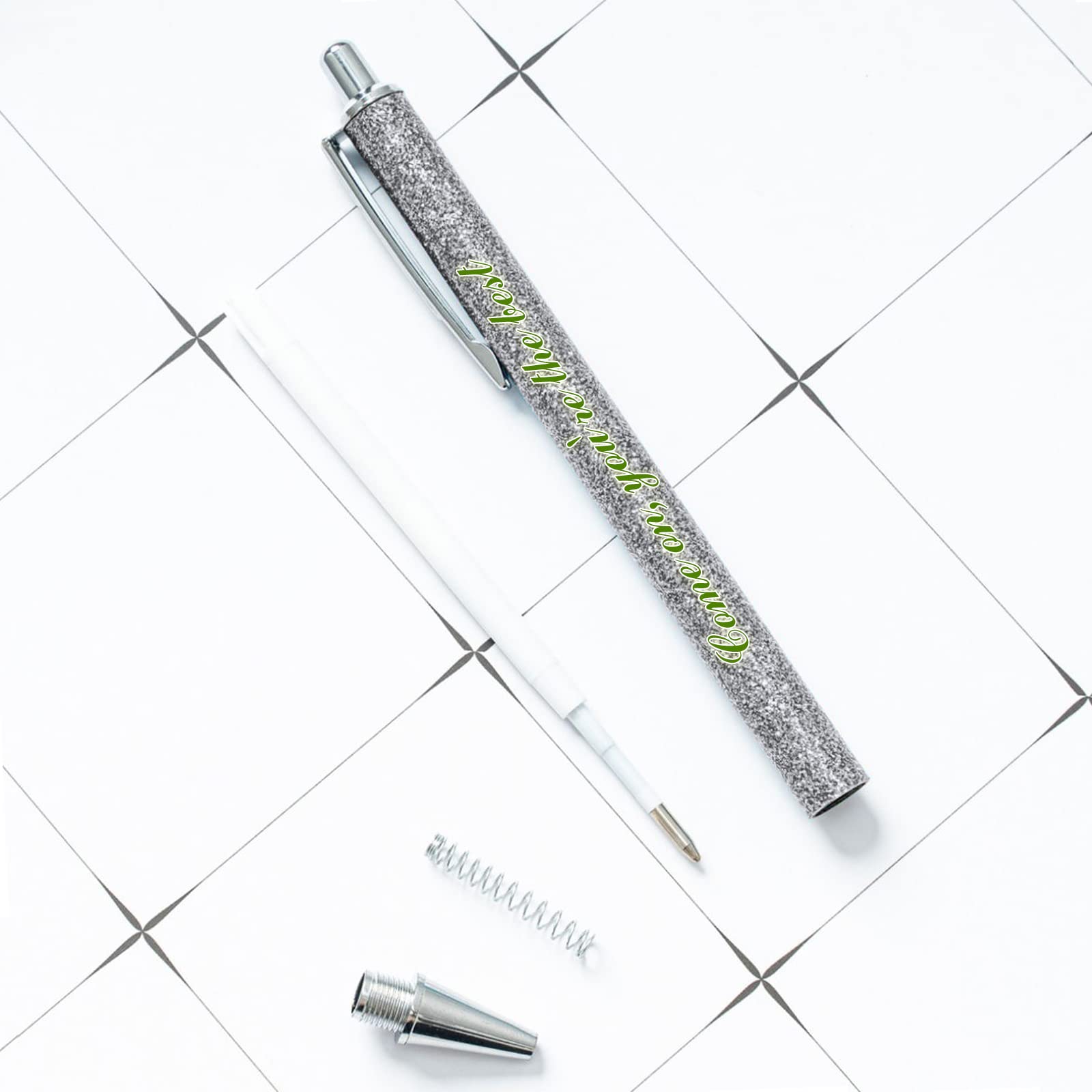 Maßgeschneiderte glänzende Kugelschreiber, personalisierte Kugelschreiber mit Segenstexten, Metall Kugelschreiber für Frauen, Dankeschön-Geschenke für Lehrer oder Mitarbeiter, schwarze Tinte