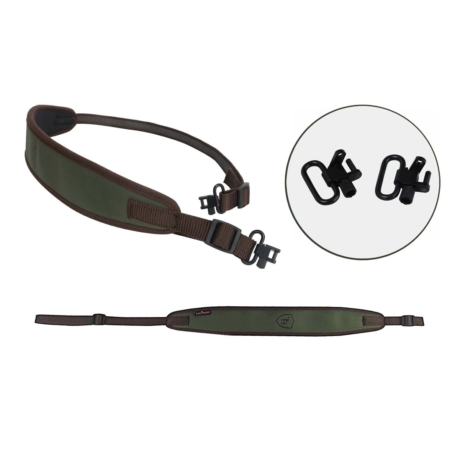 Tourbon 1680D antiscivolo-Fascia per fucile da caccia, cinghia regolabile in Neoprene, colore: verde
