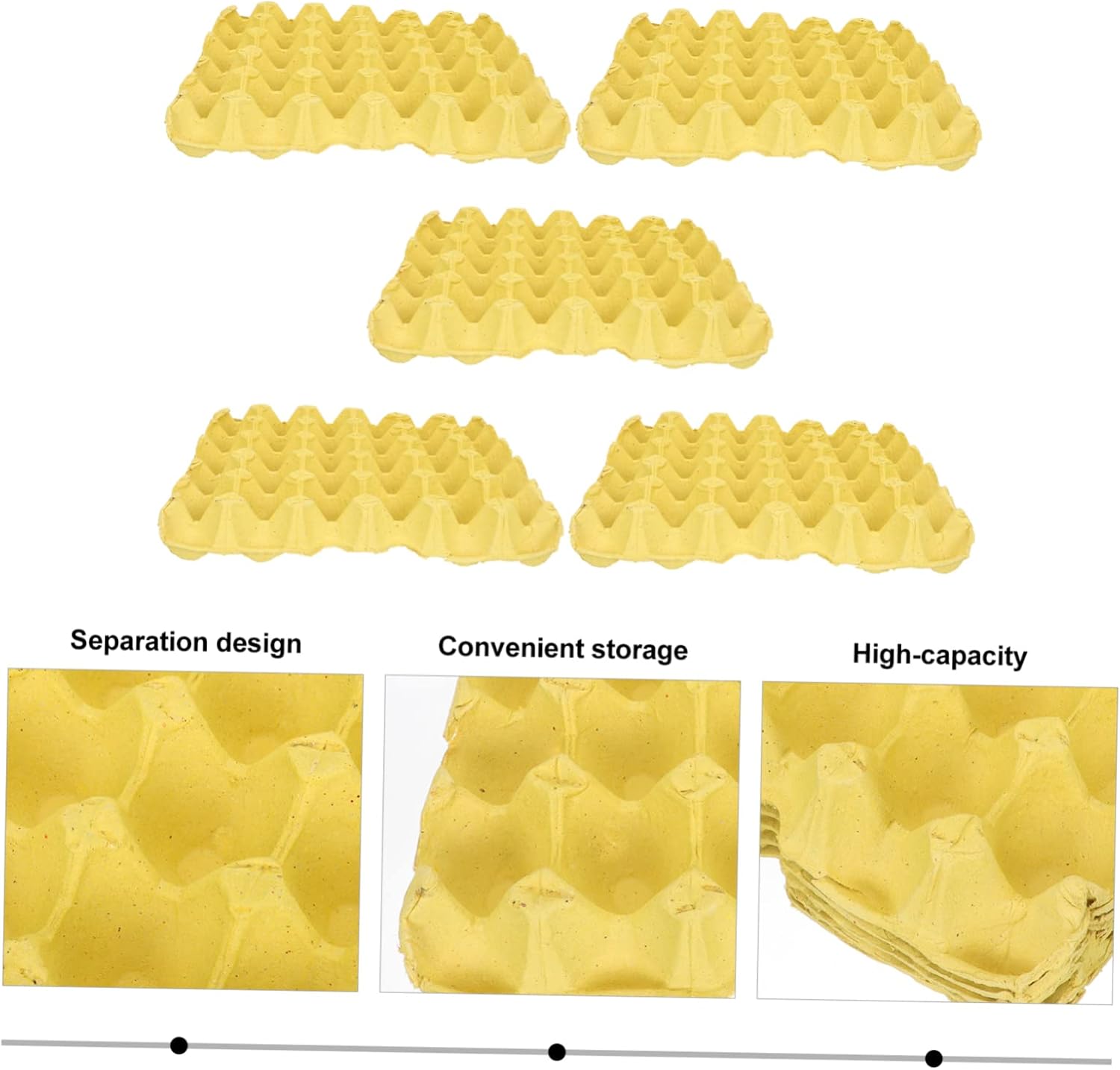 LIFKOME 5pcs Paper Pulp Egg Storage Trays for Fridge Door Egg Containers Holders Kitchen Organizers Safe Box