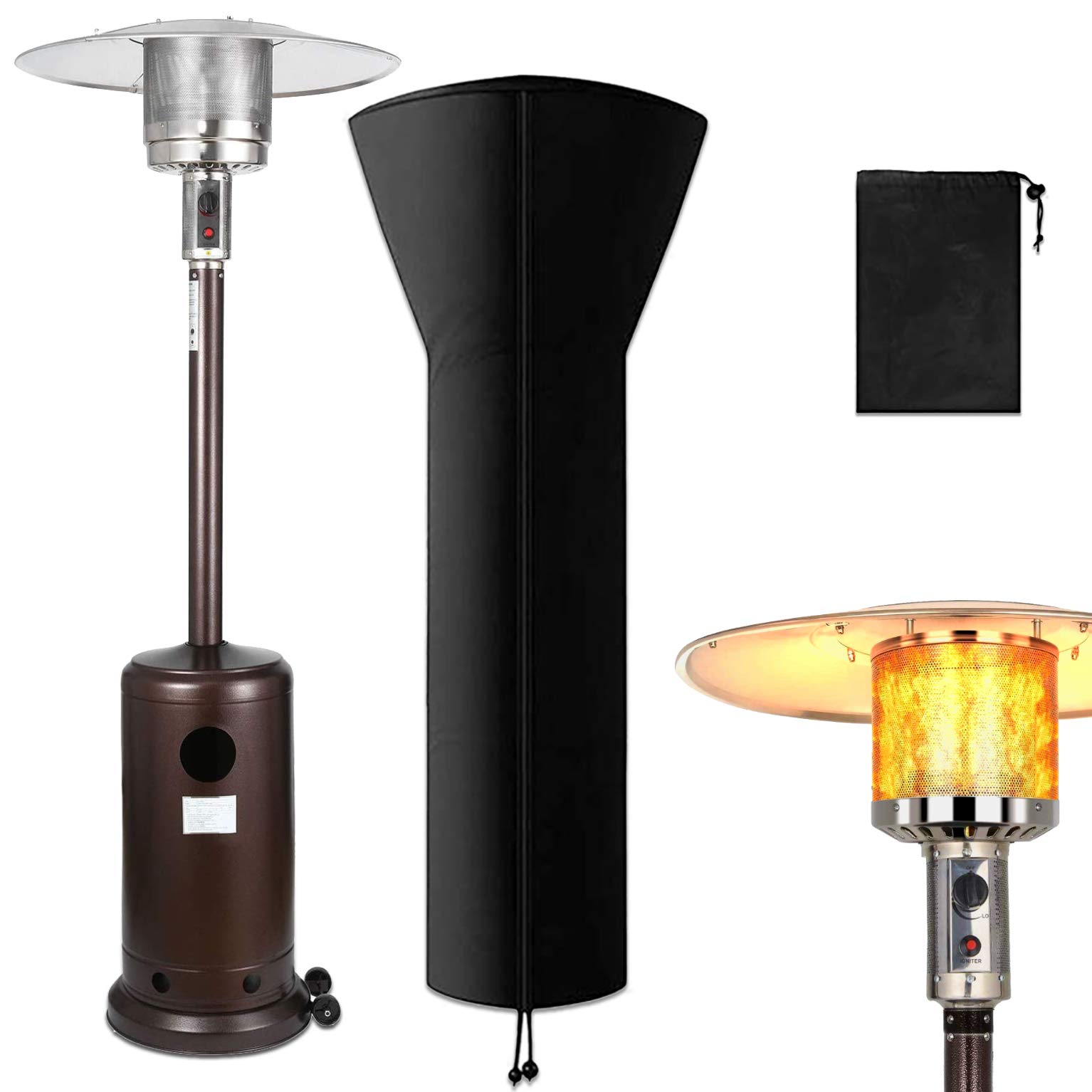 Buy RaoccuyOutdoor Propane Powered Patio Heater with Cover Modern