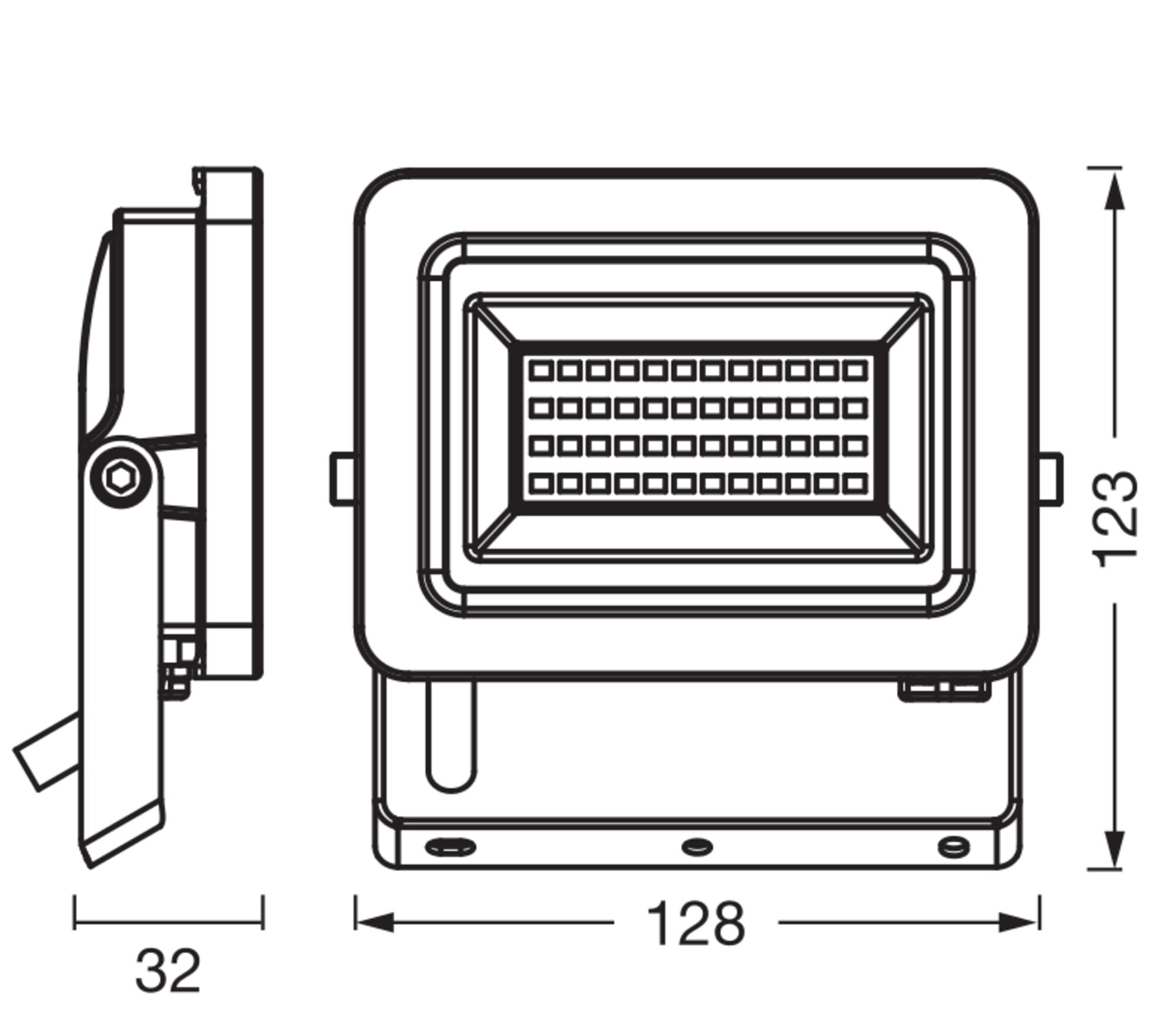LEDVANCE Proiettore LED con classe di efficienza energetica A, alloggiamento in alluminio nero, 10 W, 1750 lm, per applicazioni esterne, peso leggero, installazione semplice, pacco da 8