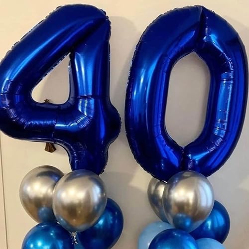 Miniatura 5 de Globos digitales de 40 pulgadas, color azul marino, gigantes, gigantes, gigantes, enormes de 60 pulgadas, de Mylar con número de helio, globos