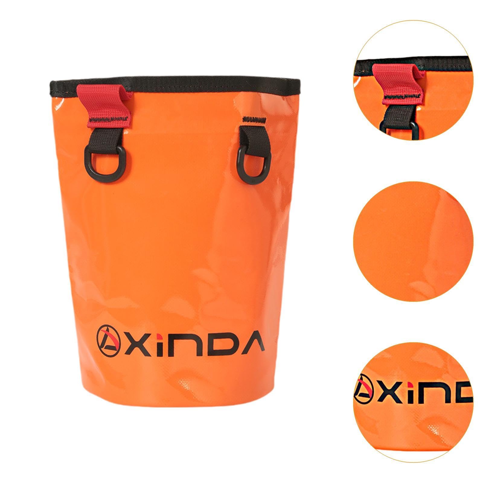 YIJU Waterproof Tool Bag Organizer Sturdy 4L Capacity Quick Open High Altitude Work Bag Bucket for Rock Climbing Backyard Trekking, Orange