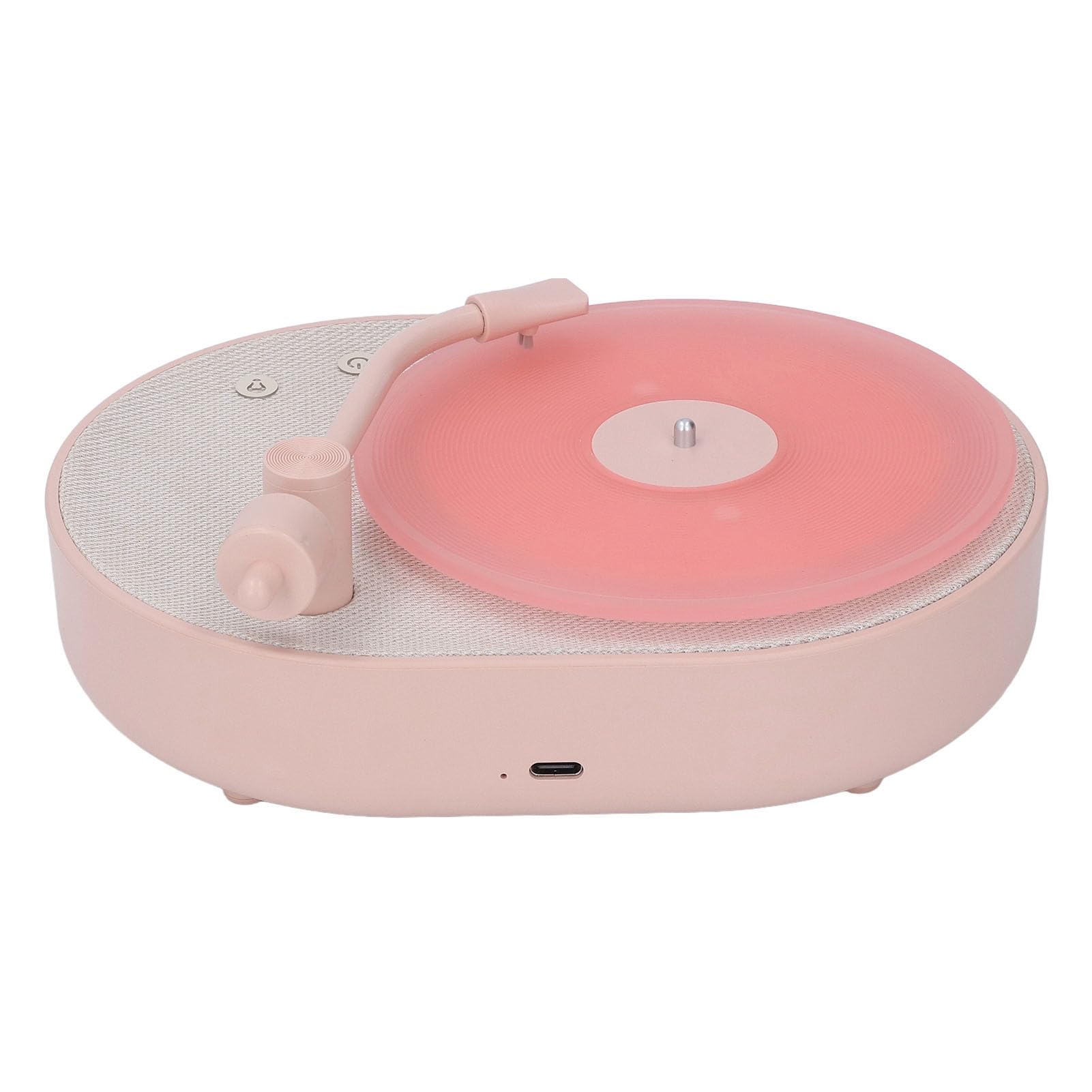 Luce Notturna con Altoparlante Bluetooth a Forma di Giradischi con Funzione di Aromaterapia per Decorazioni Domestiche e Musica Ambientale (Rosa Beige)