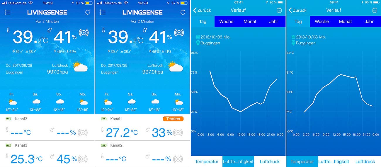 infactory Wetterstation WiFi: WLAN-Funk-Wetterstation mit Außensensor, Farbdisplay, Uhr & Gratis-App (großes Display, Funk großes Display, Farbe)