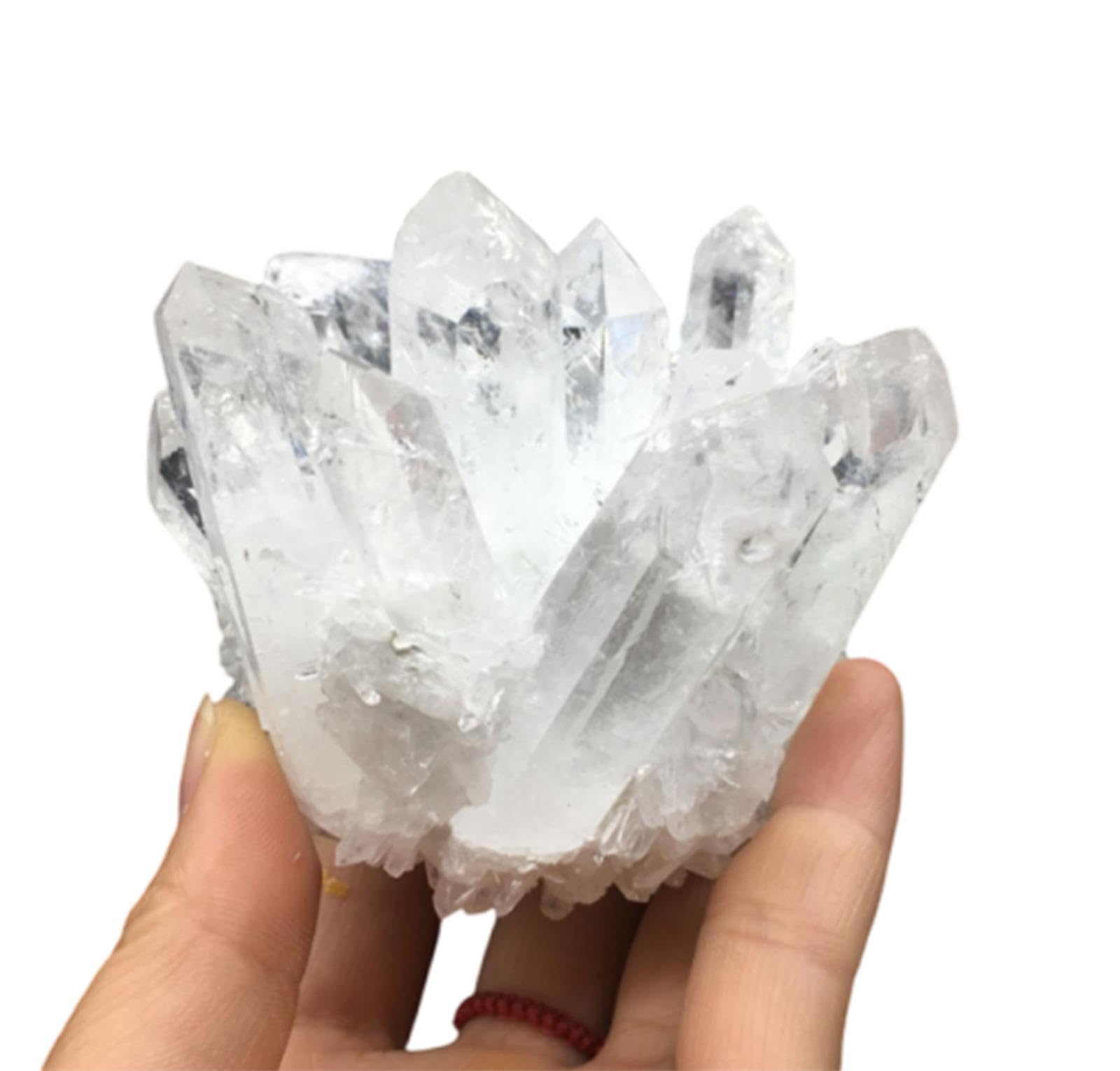 SSOPTMCB Clear Rock Crystal Cluster Quartz Crystals White Gemstone Figurine for Witchcraft, Fengshui,800-1000g Gemstone Stone