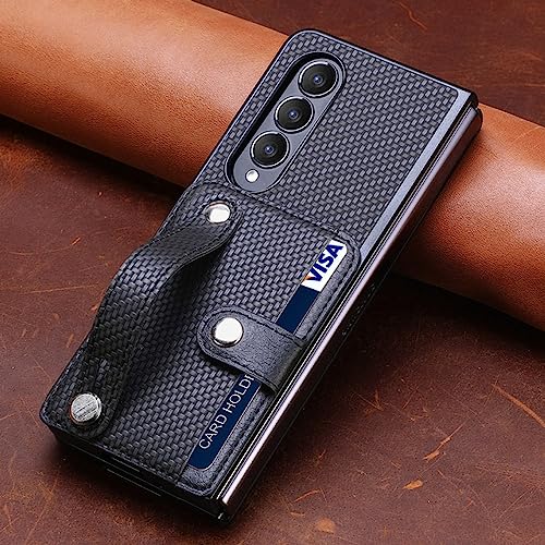 Housse en cuir de luxe pour Samsung Galaxy Z Fold 3 et 4 avec porte-carte