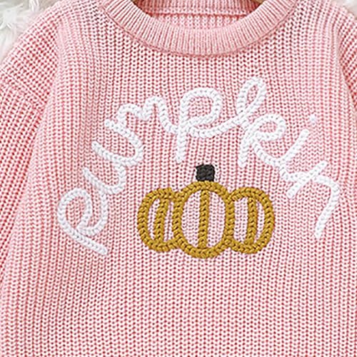 Toddler Baby Girl Boy Knit Pullover Halloween Sweater Long Sleeve Pumpkin Print Sweasthirt Fall Winter Clothes3