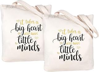 CARAKNOTS Teacher Appreciation Gifts in Bulk Teacher Gifts for Women Teacher Bag Canvas Tote Bag for Thank you Birthday Graduation Retirement End of Year Teacher Gifts from Students 2 Pcs