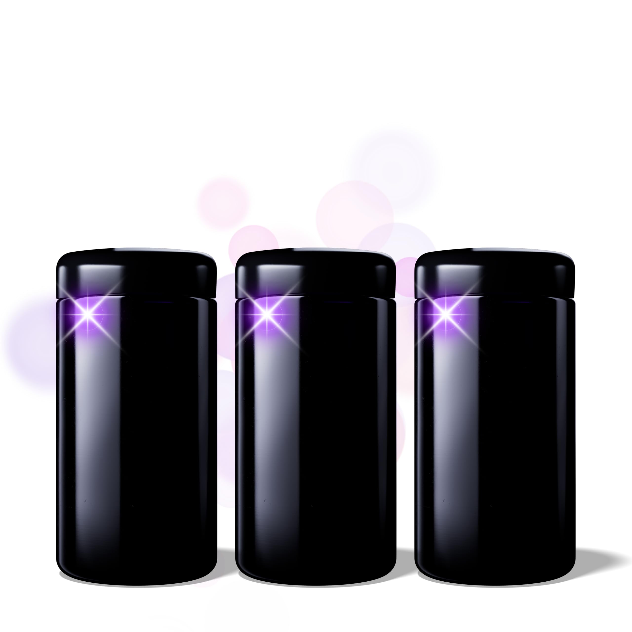 ANCEVIA Tarros de Cristal con Tapa 1000 ml – Set de 3 Botes Herméticos de Vidrio Violeta Miron para Cocina – Conservación Premium para Café, Harina, Arroz y Hierbas – Protección UV