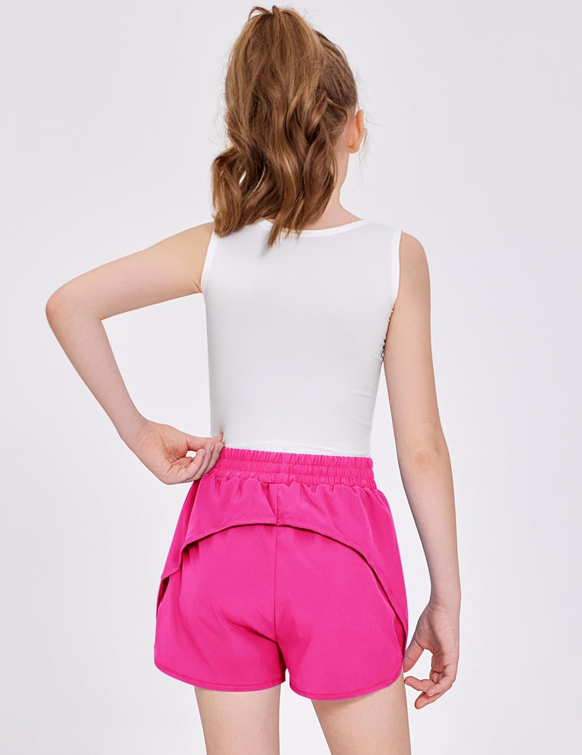 Zaclotre Girls Athletic Shorts with Zipper Pockets 2 in 1 Kid Workout Running Volleyball Soccer Shorts with Liner - Image 7