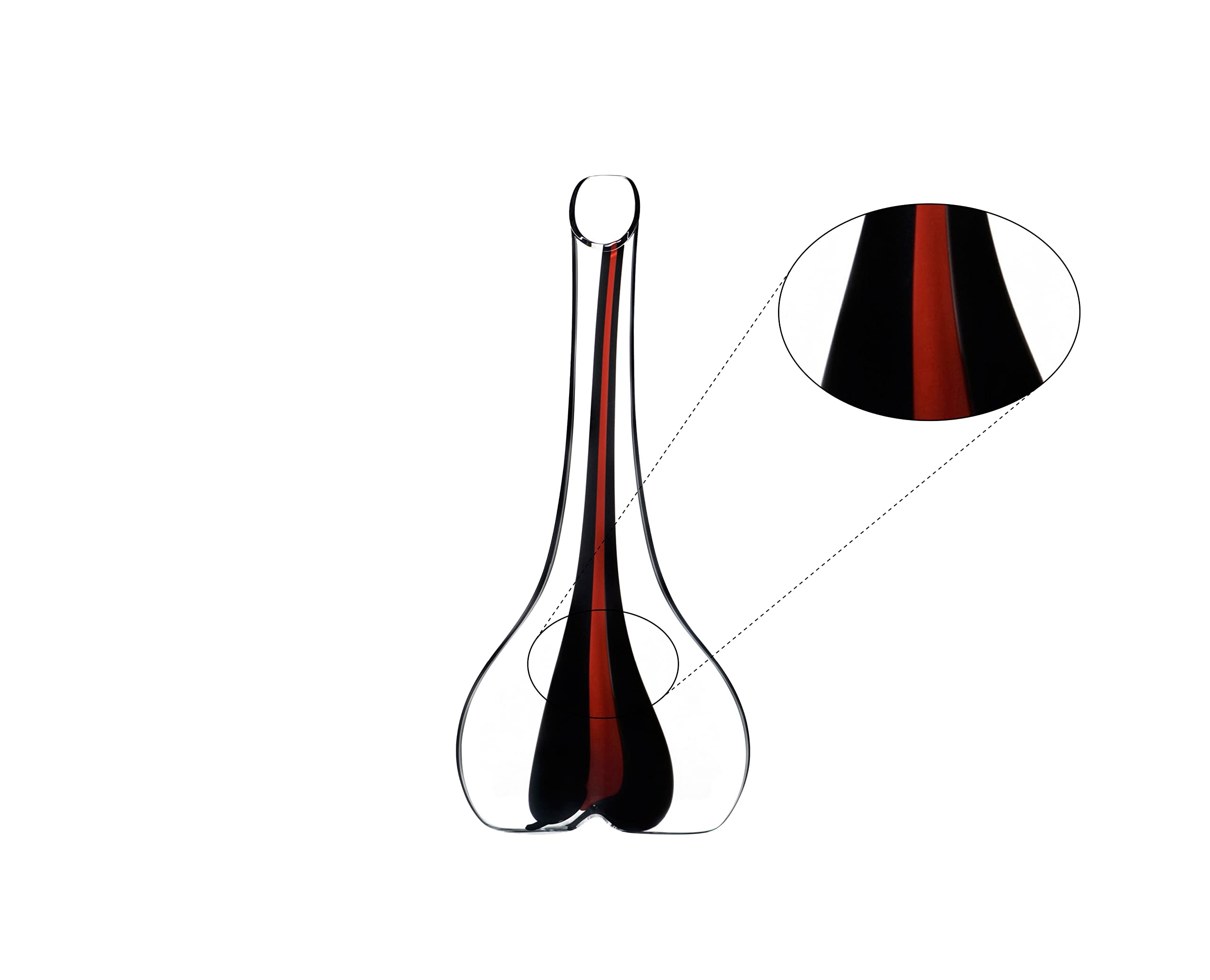 Riedel Czarny krawat uśmiech karafka czerwona
