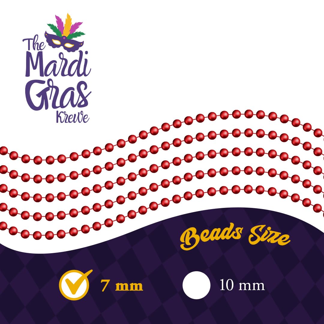 Cuentas de Mardi Gras de 33 pulgadas, 7 mm, 6 docenas, 72 piezas, collar de cuentas de plástico con cuentas de doble bloón de colores, collar de cuentas para manualidades, bricolaje, joyería, fiesta
