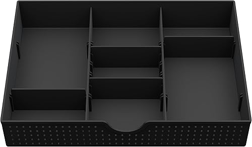 Miniatura 9 de CAXXA Organizador de cajones con 3 ranuras con dos divisores ajustables – Cajón organizador divisor para suministros de escritorio de oficina y