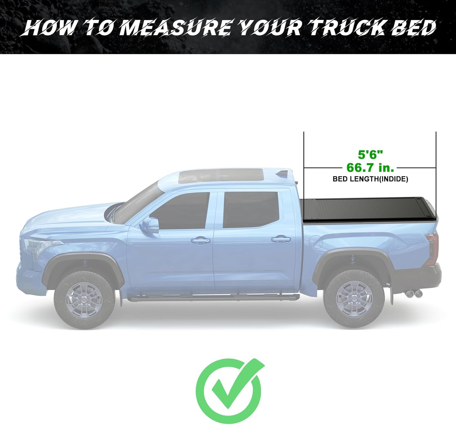 Low Profile Flip Up Truck Bed Tonneau Cover for 2022-2026 Toyota Tundra 5' 6" Bed w/OE Rail System (66.7")