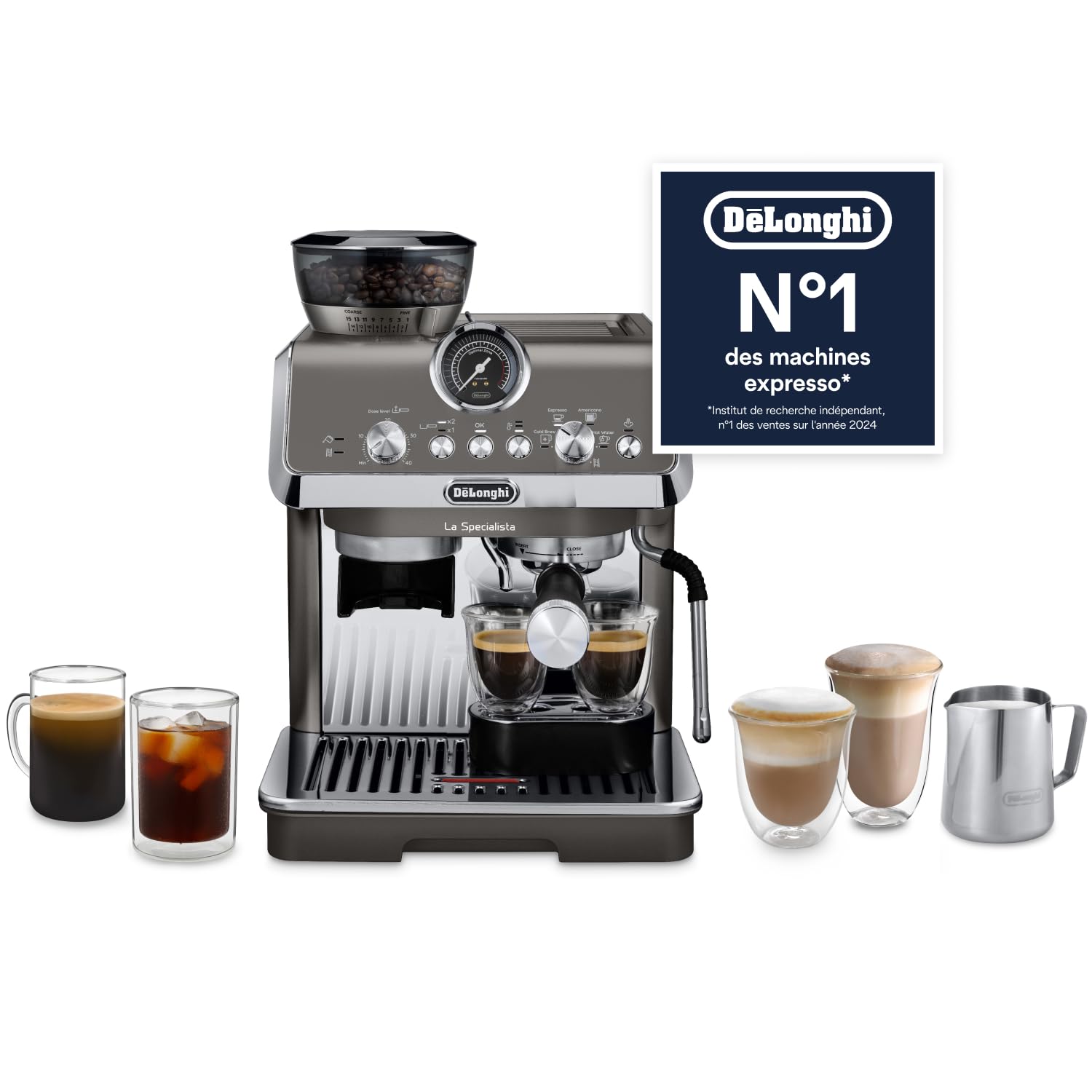 De'Longhi La Specialista Arte Evo, machine à café manuelle avec Cold Brew et mousseur à lait