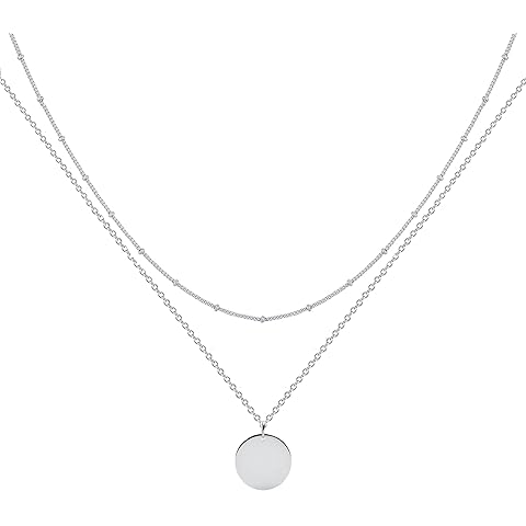 MEVECCO Layered Heart Necklace Pendant Handmade 18k Gold Plated Dainty Gold Choker Arrow Bar Layering Long Necklace for Women