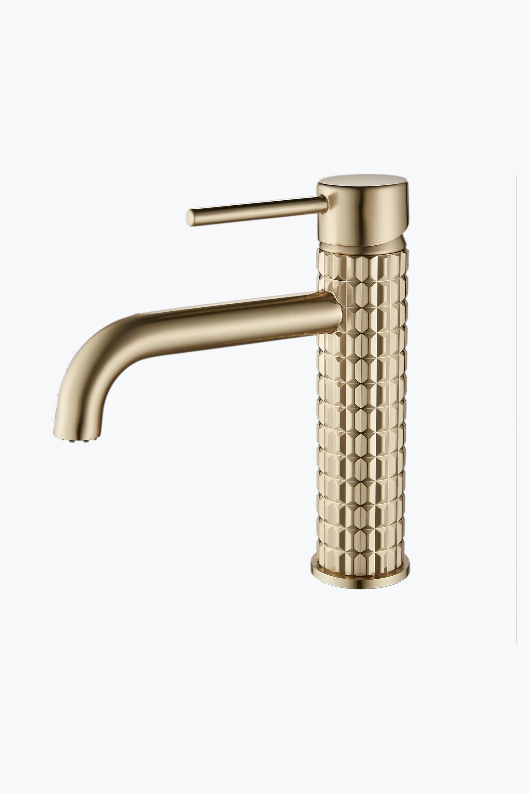 Silver Single-Handle, Single-Hole tapBrass MaterialBathroom Sink tap with Water Supply Hoses.