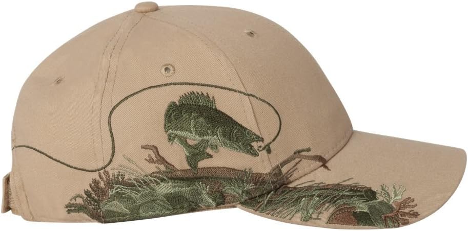 Wildlife Series Walleye Cap, Dark Khaki, Adjustable