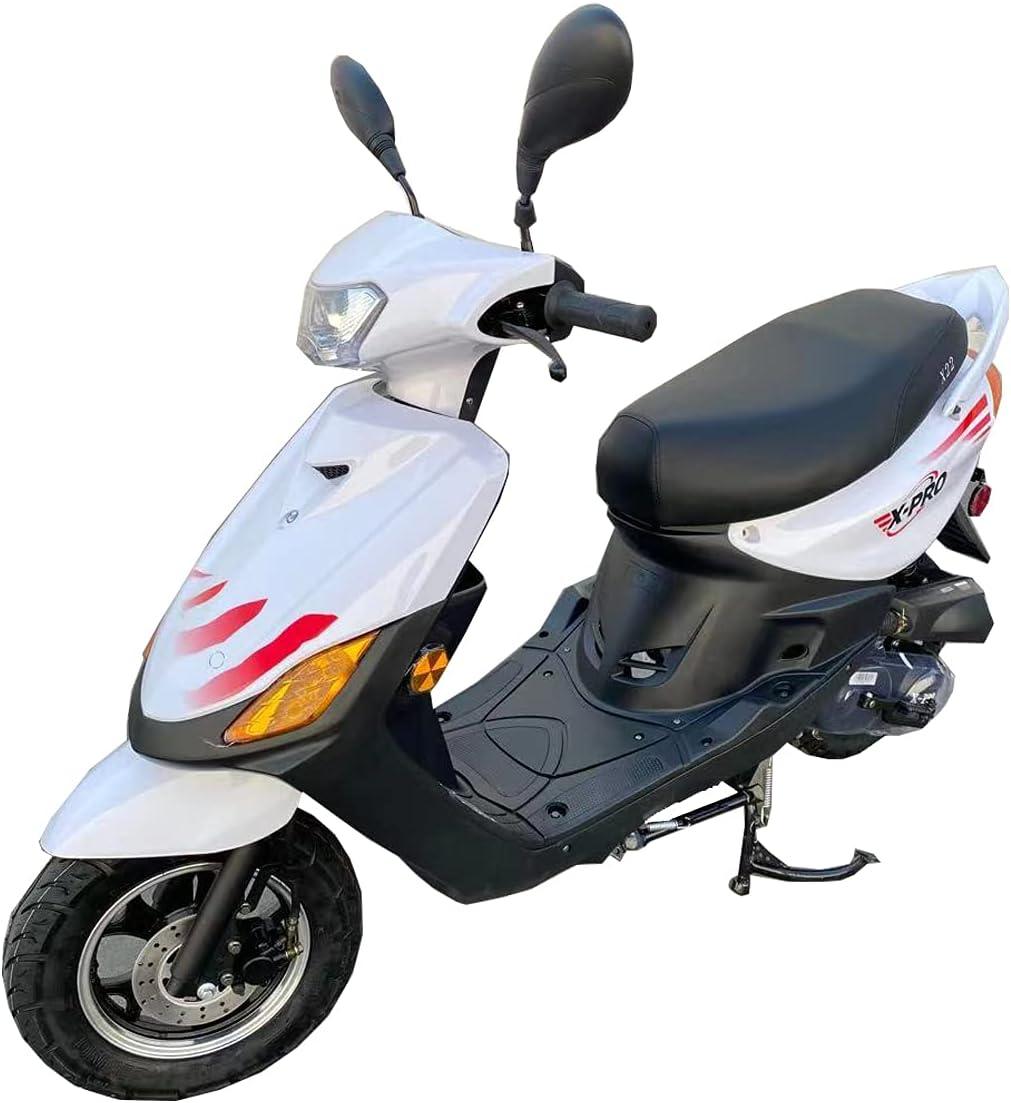 X-PRO X22 50cc Moped Street Gas Moped 50cc Adult Bike with 10" Aluminum Wheels!