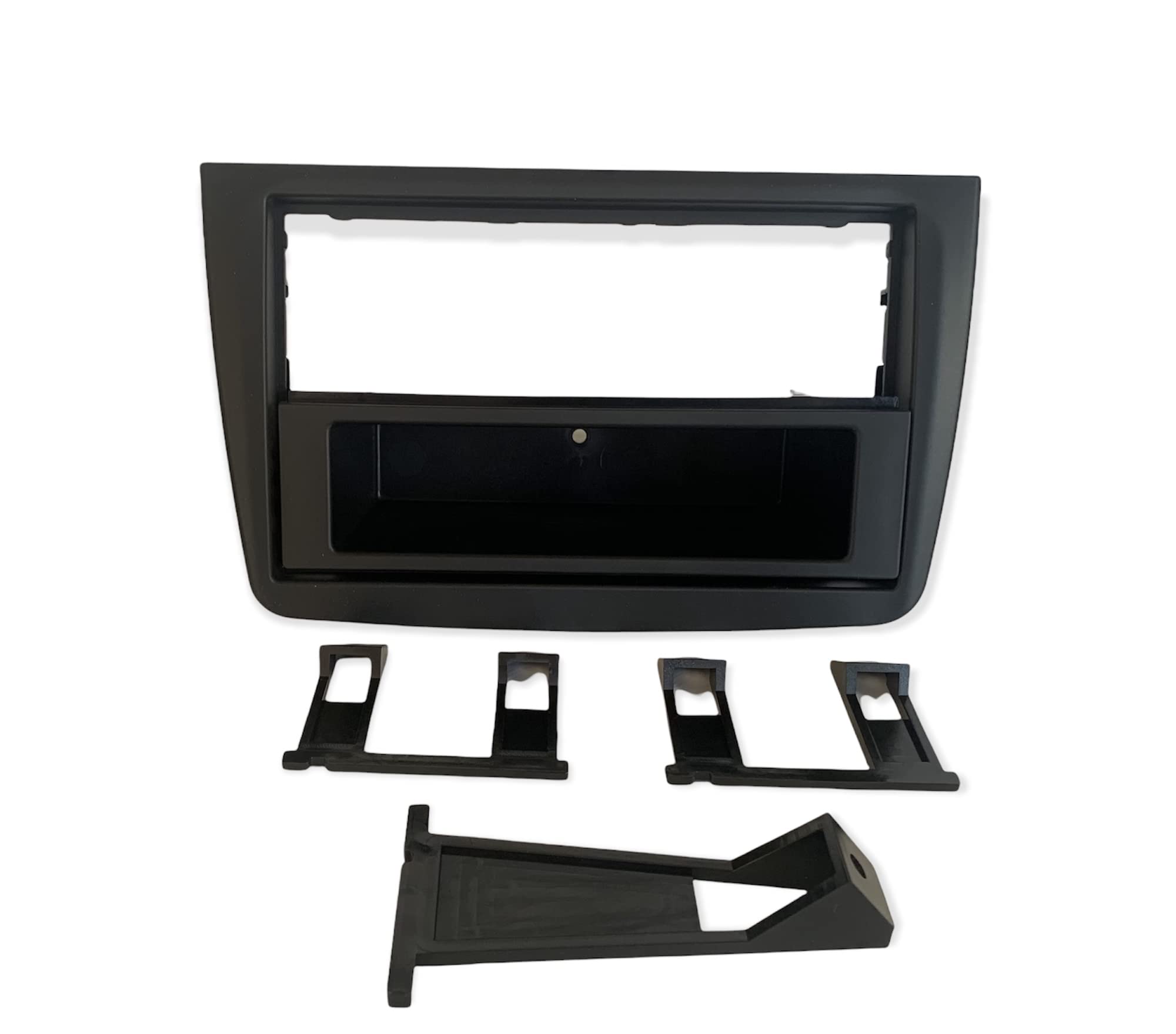 Mascherina Telaio Autoradio Adattatore Stereo ISO 2 doppio DIN + Cassetto compatibile per Alfa Romeo Mito 2013> Nero MS373/N