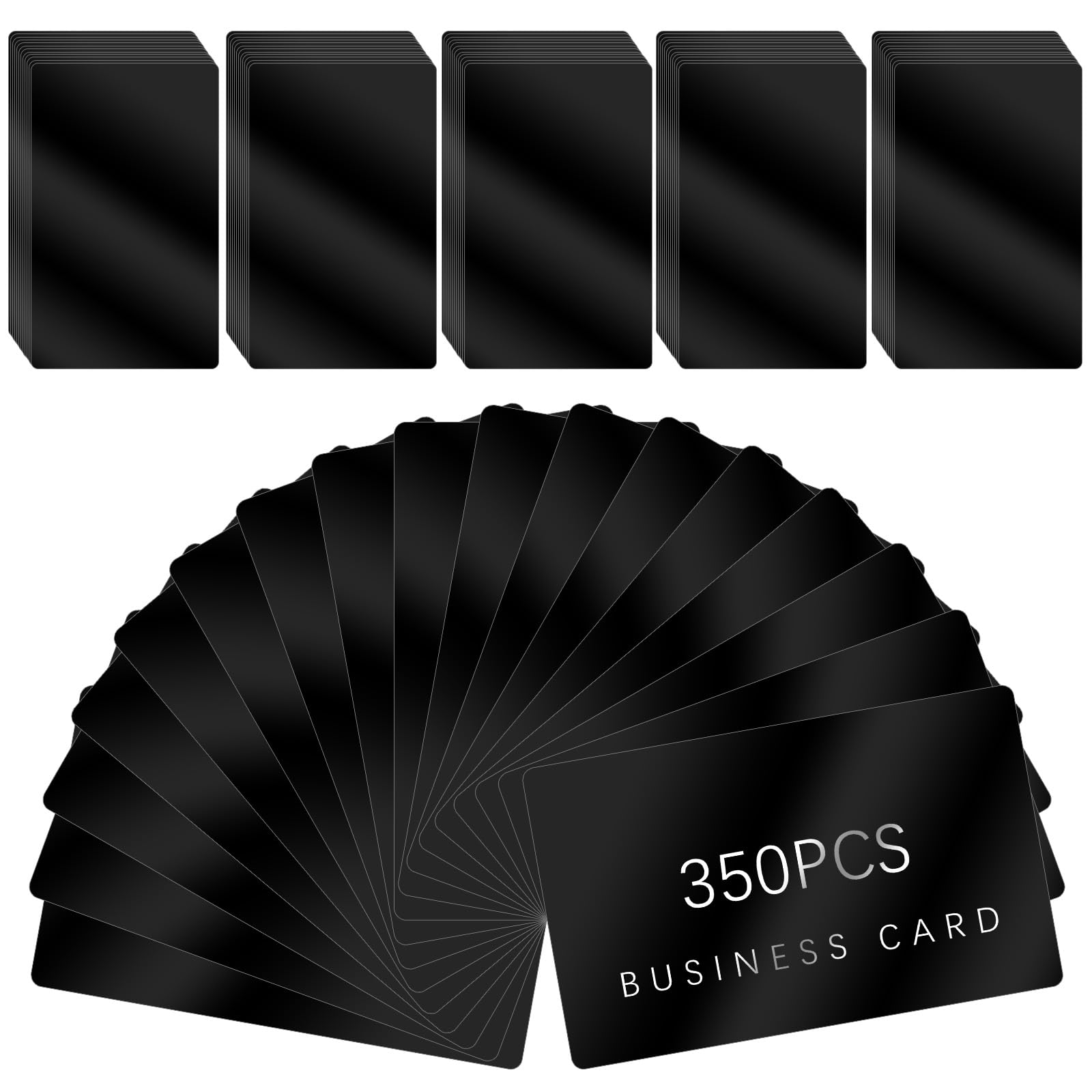 350 Pcs Metal Business Card Blanks, Black Aluminium Metal Business Cards for CNC Laser Engraving Engraver Multipurpose Personalized Custom Business