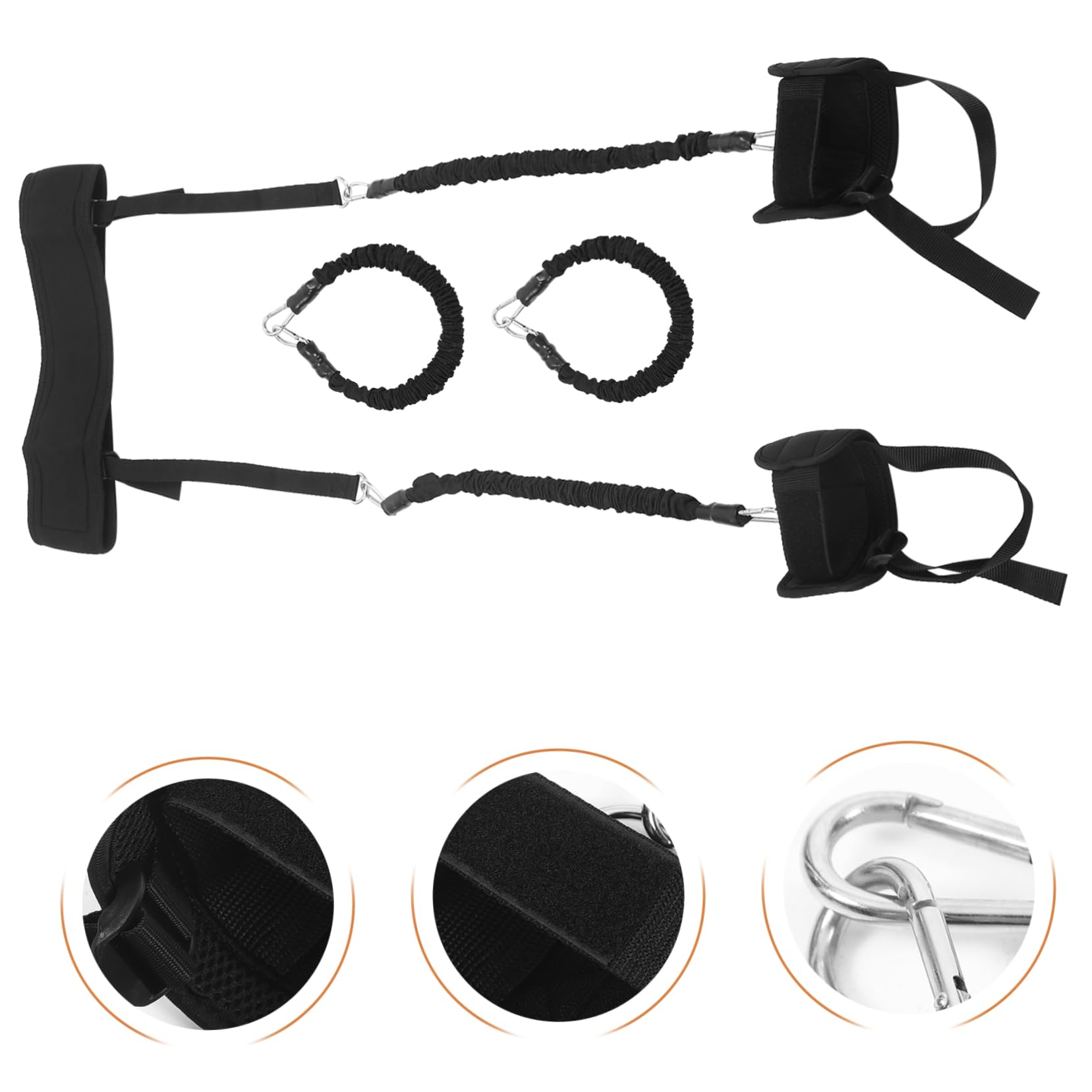 Set di Bande Elastiche Resistenza Fitness Nero, 1 Pezzo | Tessuto a Griglia e Lattice, Palestra o Ufficio, Allenamento Gambe e Fianchi per Uomo