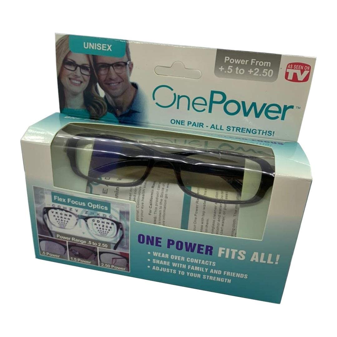 Kolorful One Power Readers Read Small Print and Computer Screens Unisex Adjustable Eye Glasses Flex Clear Focus Auto Adjusting Optic for Women & Men Magnifying Readers, Black 1
