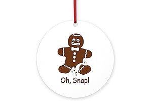 CafePress Oh, Snap! Gingerbread Man Round MDF Holiday Ornament