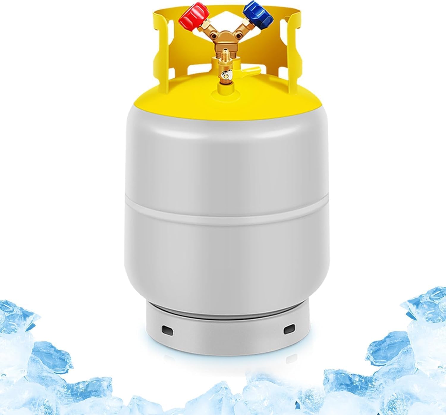 FAHKNS 30 LB Refrigerant Recovery Tank for R12, R22, R134A, R410A Reusable Recovery Cylinder Tank 1/4 SAE Y-Valve Recovery Can Without Float Switch