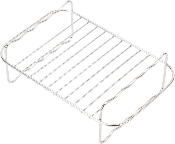 Qcwwy Rectangle Stainless Steel Fryer Rack Multi Layer Rack for DZ201 401 Double Basket Fryers with Non Stick Rust Proof and Dishwasher Safe Kitchen Tools