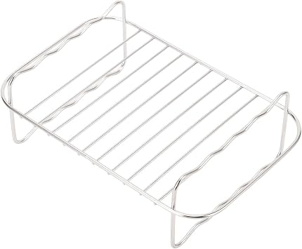 Qcwwy Rectangle Stainless Steel Fryer Rack Multi Layer Rack for DZ201 401 Double Basket Fryers with Non Stick Rust Proof and Dishwasher Safe Kitchen Tools