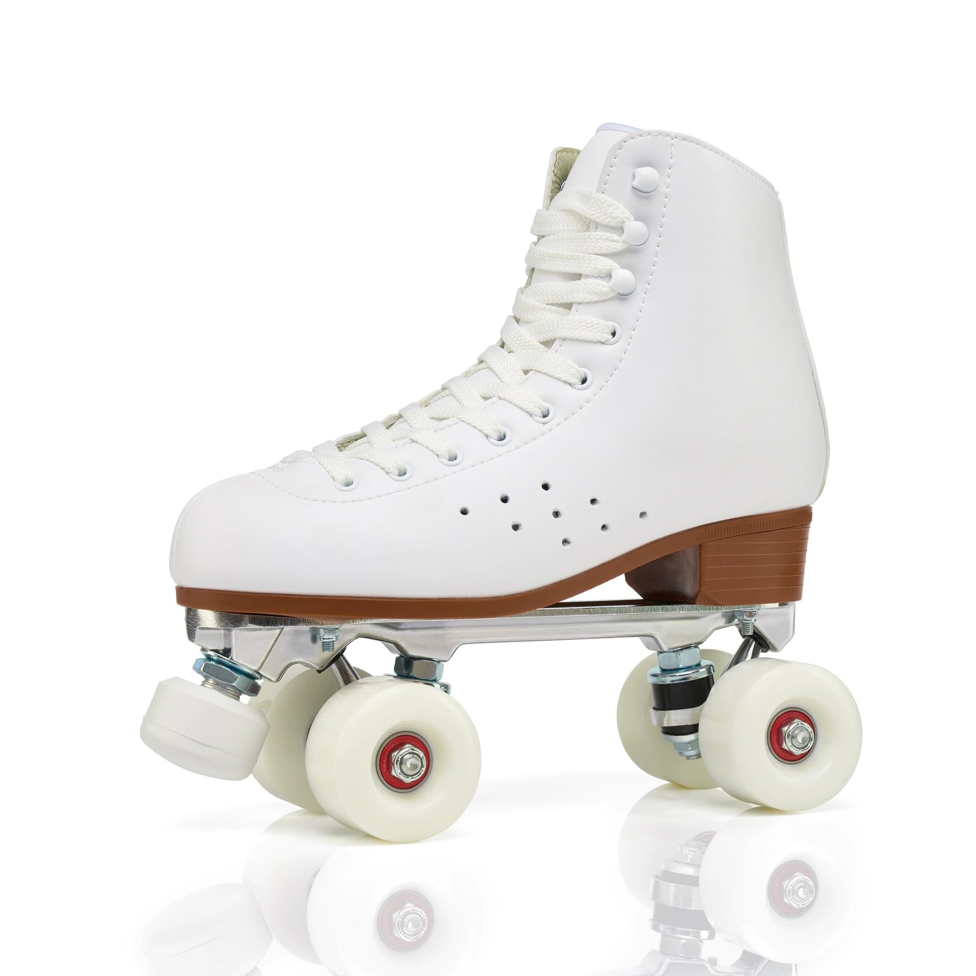 Patines 4 Ruedas De Mujer Adultos, Material De Microfibra Patines Derby De Rodillos De Doble Fila Clásicos, Profesionales De Roller Derby para Niñas Y Niños Interiores