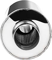 Vista 6 de Spec-D Tuning Silenciador de escape universal de 4 pulgadas con punta inclinada Fireball Style Racing Acero inoxidable +HP