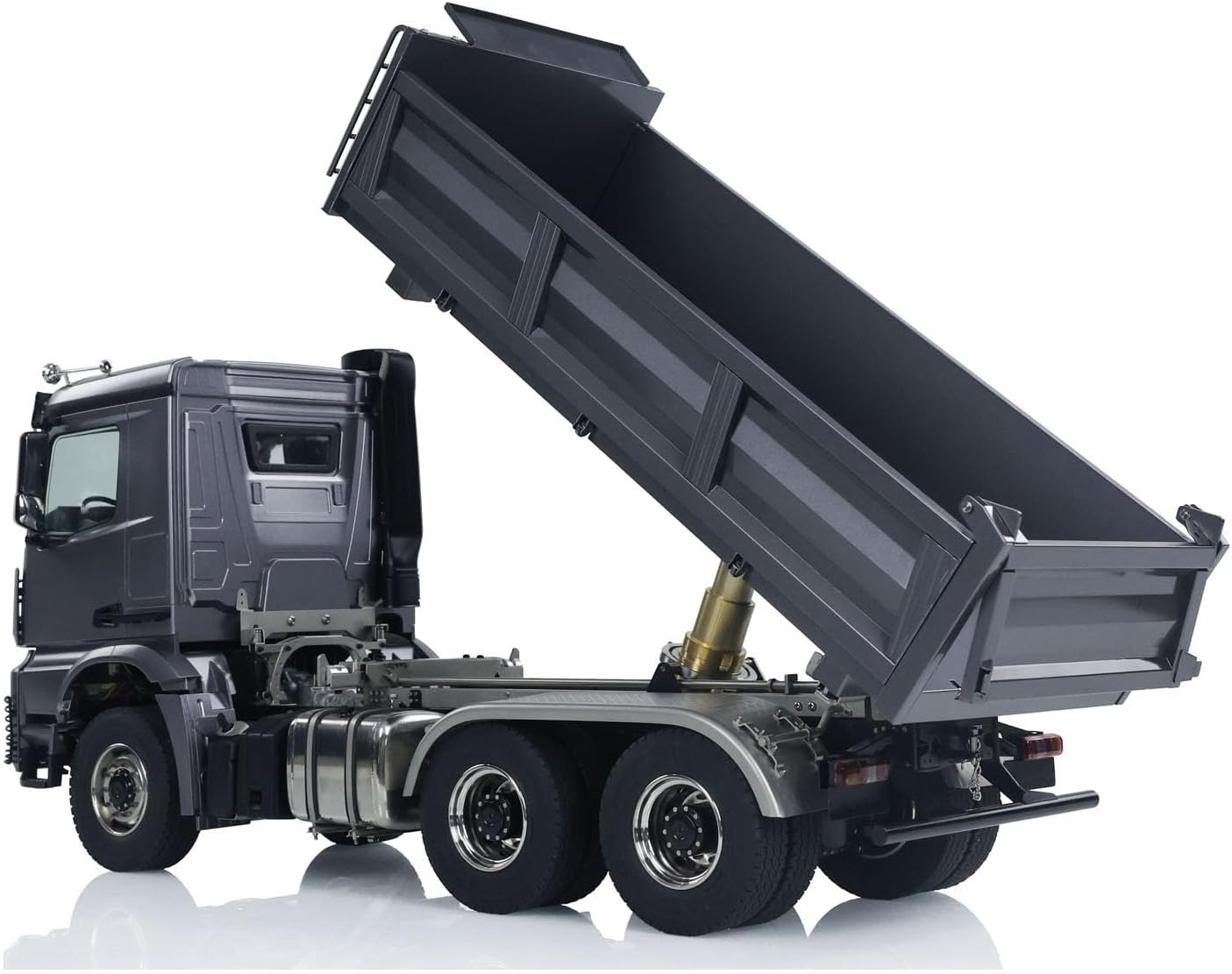 1/14 6X6 Hydraulic RC Dump Truck Metal Radio Control Tipper Car 3-Speed Gearbox Differential Lock Axles Motor Servo ESC