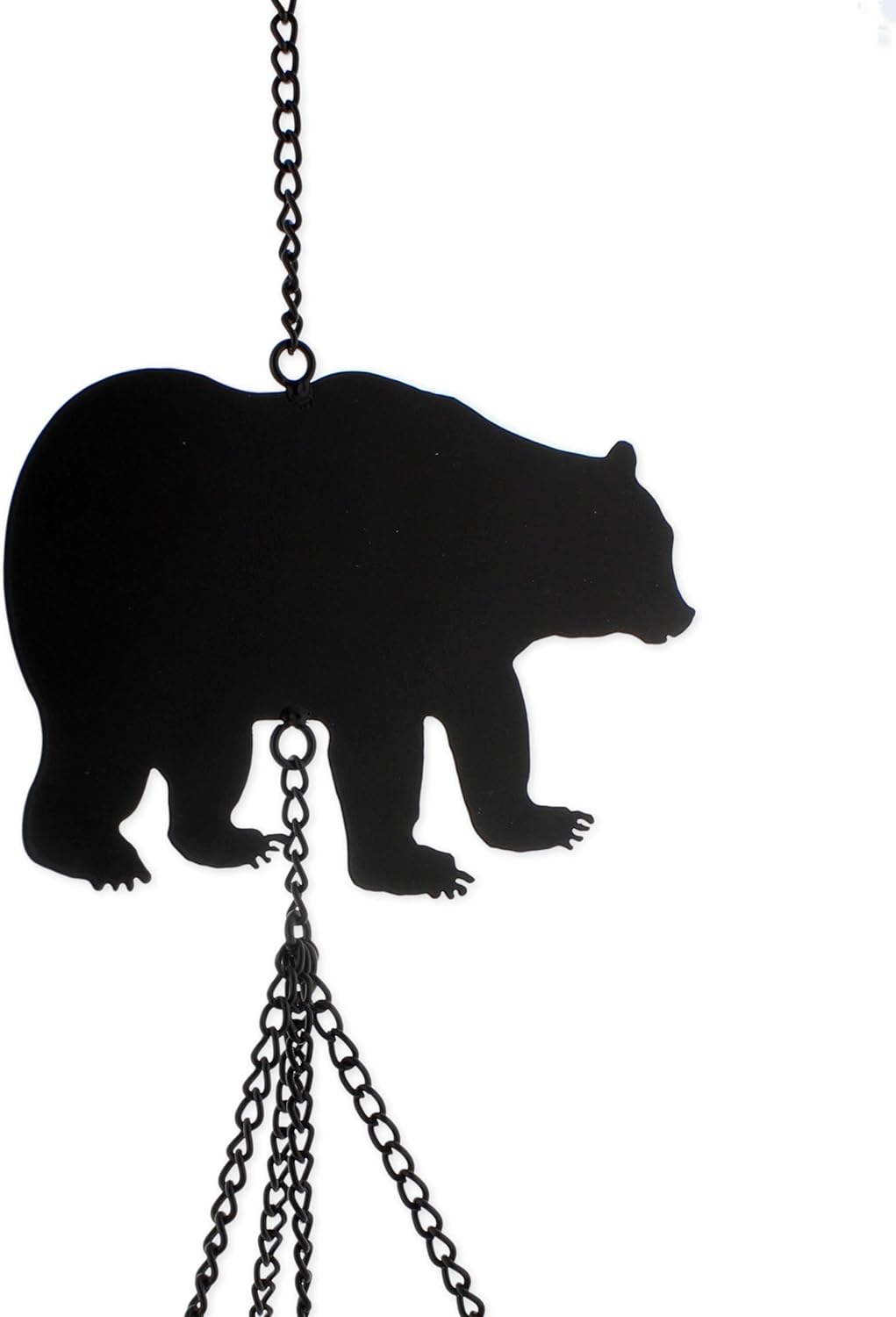 Black Bear Wind Chime with Metal Tubes, 37.5"