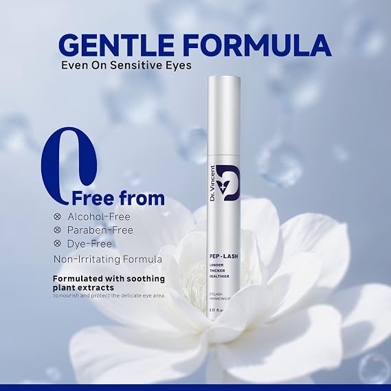 Lash Serum for Eyelash Growth, Eyelash Growth Serum Advanced Peptide Formula with 2.3 Absorption for Fuller, Thicker, Longer Lashes, Vegan & Cruelty-Free, Clinically Tested (5mL)