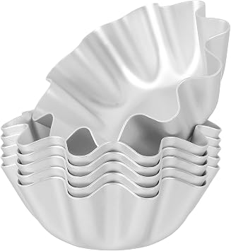 Kichvoe 6Pcs Tart Molds, Aluminum Mini Flan Molds 2.75x3x1.18inch | Detachable & Heat-Resistant, Non-Stick Tart Shells Mini for Bakers, Moms & Dessert Lovers, Easy to Clean & reusable