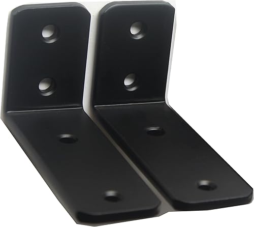 Miniatura 214 de Paquete de 4 soportes en L para estante, 8 pulg. largo x 6 pulg. alto x 1.5 pulg. ancho, grosor 03/64 pulg., soporte de hierro, metal, industrial