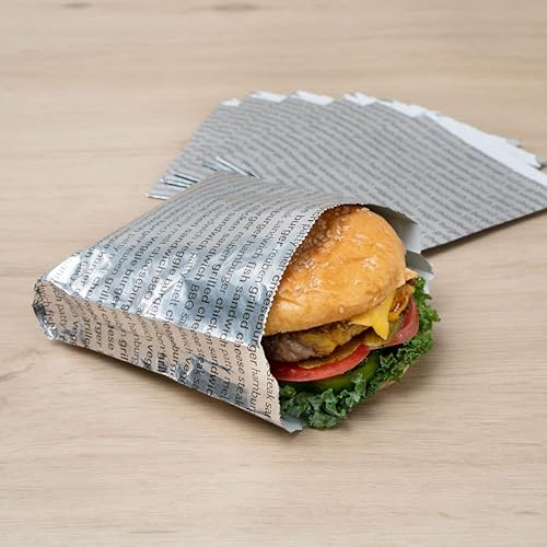 Miniatura 5 de Restaurantware Bag Tek - Envolturas de hamburguesas de 5.9 x 1.2 x 6.5 pulgadas, 100 envolturas de sándwich a prueba de grasa, aptas para